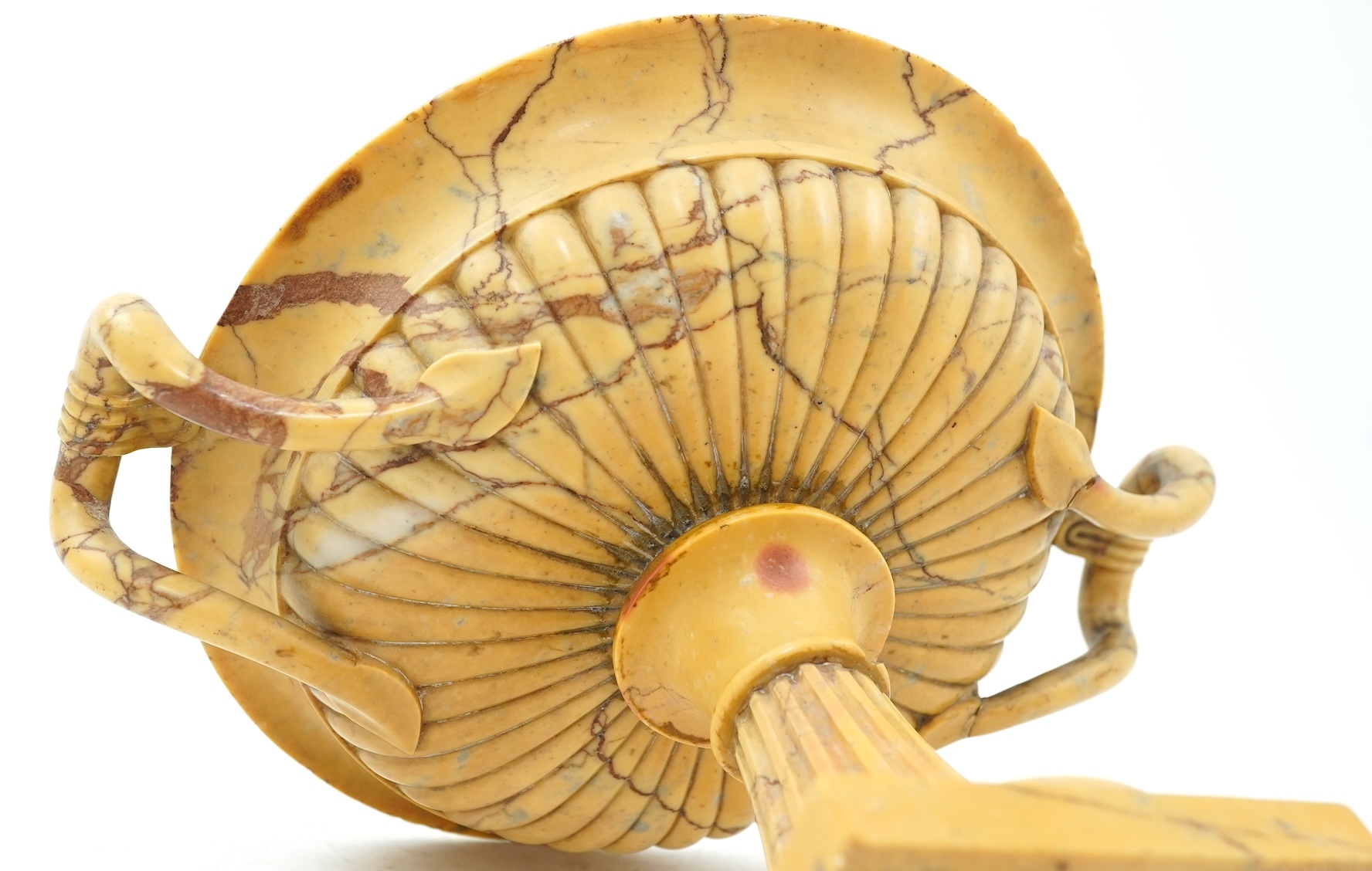 An Italian Grand Tour sculpted sienna marble tazza, c.1830